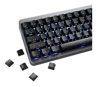 YMDK Contour Line - Juego completo de teclas negras de 97 teclas iluminadas lateralmente, brillo a través de teclas personalizadas, perfil de cereza, PBT+PC, doble disparo para teclado mecánico MX