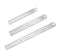 YMDZ 3 Pcs Regla de Rcero Inoxidable Kit Doble Cara Reglas Metal 12 Pulgadas y 8 Pulgadas y 6 Pulgadas,Para de Oficina, la técnica, Para Medir