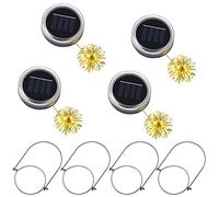 Ymenow Lámparas solares para exteriores colgantes, 4 unidades, 3 m, 30 LED, cristal solar, piezas de repuesto, cadena de luces solares, farolillos exteriores, resistentes a la intemperie, para jardín,