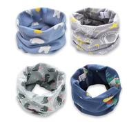 YMIFEEY 4 Bufandas de Cuello para Niños y Niñas 0-8 Años - Algodón, Braga, Estilo A - Otoño e Invierno