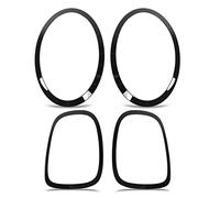 Ymiko Embellecedores de cubierta faros y luces traseras negros brillantes fit for F55, F56, F57 (2014-2022), fabricados en ABS+PP automotriz, reemplazo directo ajuste