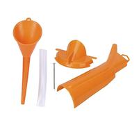 Ymiko Embudo de Aceite para Motocicleta extralargo sin Goteo, Kit con Placa guía y Cono Suave, Apto repostaje Motor, Queroseno Gasolina (Naranja)