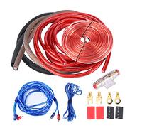 Ymiko Kit de cables para amplificador automotriz calibre 4, 2800 W, con fusible integrado, alta conductividad y protección antiinterferencias, apto subwoofers amplificadores digitales