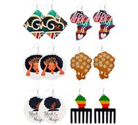 Ymimanchil Pendientes africanos para mujer, pendientes de madera con mapa africano, otros, otro