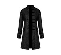 YMING Hombre Manto De Vapor Langarm Mode Mittelalter Gehrock Negro S