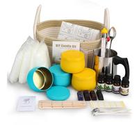 YMing Kit de fabricación de velas, suministros para hacer velas, kits de manualidades y manualidades para adultos, principiantes, niños, incluyendo cera, mechas, tintes, crisol, latas de velas