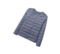 YMING Mujeres Inicio Plain Simple Estilo Chaqueta De Puffer Con Bolsillos Saliendo Otoño Invierno Versátiles Abrigos De Abajo Gris Oscuro XL