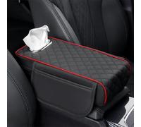 YMLVET Almohadilla para Reposabrazos de Coche para Lexus RZ 2023 2024 2025, Reposabrazos de Consola Central Antideslizante Protector,Black-Red
