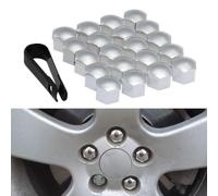 YMNBFCX 20 Piezas Tapones Tornillos Ruedas Coche, para Audi q8 2018-2023 2024 Tapa Tuerca Rueda Cubierta Tuerca de Neumático Protector Pernos Rueda,Silver-17mm