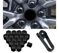 YMNBFCX 20 Piezas Tapones Tornillos Ruedas Coche, para VW Passat B8 Variant/Passat Variant Alltrack 2016-2022 Tapa Tuerca Rueda Cubierta Tuerca de Neumático Protector Pernos Rueda,Black-19mm
