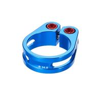 Ymnilian Abrazadera Sillin Bicicleta,Bicicleta Abrazadera Abrazadera for tija de sillín Bicicleta, Clip for Tubo montaña, Piezas, Cerradura Hueca 31,8 mm y 34,9, Juego aleación Aluminio(34.9mm Blue)