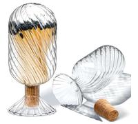 Botella de Cerillas,Porta Cerillas de Transparente Cerillas de Vidrio en Forma de hélice, cerillas de Vidrio Decorativas, cerillas de Vidrio for Velas de 4 Pulgadas, decoración Moderna for exhibición