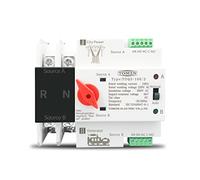 Ymnilian Disyuntor Riel DIN monofásico ATS 220V Transferencia automática de Doble Potencia Selector eléctrico Interruptores ininterrumpidos 2p 63a 100a 125a(100A)