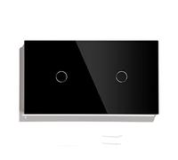 Ymnilian Interruptor Tactil, Interruptor Tactil Pared Double 1 Gang 1 Way Dimmer Touch Light Switch Switch Interruptores de Pared Touch Sensor Dimmable(Black)