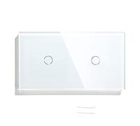 Ymnilian Interruptor Tactil, Interruptor Tactil Pared Double 1 Gang 1 Way Dimmer Touch Light Switch Switch Interruptores de Pared Touch Sensor Dimmable(White)