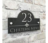 Ymnilian Numeros Casa Exterior, Número de Casa Letrero de acrílico for Exteriores con número de Puerta o Placa de dirección de Vidrio Moderno Personalizado(Silver Grey,100x140mm)