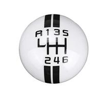 Ymnilian Pomo Palanca de Cambios, Palanca de Cambios Coche Universal 6 Speed Gear Shift Knob for Ford Mustang for Peugeot for Mercedes Car Gear Shift Mando 6 Velocidad(White black label)