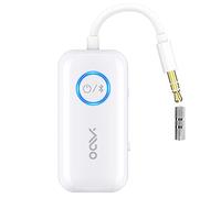YMOO Transmisor Receptor Bluetooth 5.3 para TV, AptX Baja Latencia Emisor con AUX 3,5 mm Jack, Adaptador Bluetooth para Auriculares Inalámbricos/Teléfono Inteligente/Altavoces/Tableta/PC (White)