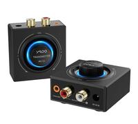 YMOO Transmisor y Receptor Audio Inalámbrico，2.4GHz, portée 200 Pieds, Latence 25ms, Audio HiFi 48kHz, Double entrée/Sortie AUX/RCA, idéal pour TV, Haut-parleur, stéréo, Barre sonore
