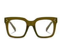 YMRFW - Gafas de bloqueo de luz azul ovresizadas para mujeres y hombres, gafas cuadradas retro para ordenador y televisión, antifatiga ocular, Verde Oliva-verde, 1pack