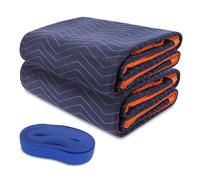 YMTLJHDSY 2 mantas móviles de 72 x 80 pulgadas con 1 banda de goma extendida de 196 pulgadas, manta acolchada resistente, resistente al desgarro, ideal para almacenamiento en movimiento, prevención de