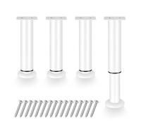 YMTWSRY 4 patas para muebles de color blanco, ajustables, 18-30 cm, altura ajustable, patas de cama, patas de metal, patas de muebles, patas de armario, patas ajustables para muebles, sofá, cama
