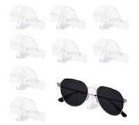 YMTWSRY 8 soportes para gafas, autoadhesivos, soporte de pared creativo, forma de nariz, gafas de sol transparentes, almacenamiento para colgar y mostrar gafas
