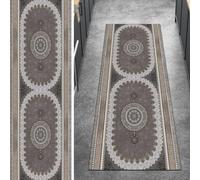 Ymural Alfombra para dormitorio, color marrón, antideslizante, 80 x 600 cm, lavable, antideslizante, larga, para cocina y dormitorio