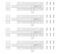 YMWALK 4 piezas Pestillo de Puerta, Cerrojo de Puerta, pernos de puerta para Puertas Internas, con Tornillos para Puertas Interiores en Dormitorios, Baños, Gabinetes (3 Inches,Blanco)