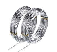 YMWALK Alambre Artesanal de Aluminio de 2mm,Alambre para Joyería,2 Rollos de Alambre Moldeable y Doblable de Metal para Hacer Joyas,Modelado de Bicicletas,Creación Floral (2mm*10m por Rollo) (Plata)