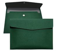 YMWALK Carpeta de documentos A4, piel sintética, portátil e impermeable, organizador de documentos para negocios, viajes, oficina, hogar y escuela (verde)