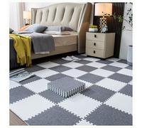 YMXBHN 12 Alfombras De Espuma Rompecabezas Entrelazadas,Alfombras De Baldosas De Espuma Cuadradas De 30X30 Cm para Crear Una Zona De Ejercicio Y Juego,Light Gray + White