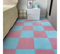 YMXBHN Juego De Rompecabezas Entrelazados De Espuma EVA Esponjosa para Niños,Baldosas De 30X30 Cm con Borde,Alfombra Infantil Y Tapetes De Escalada,Blue + Pink,2pcs