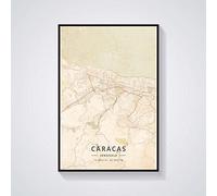 YMXCNM Cuadro Sobre Lienzo,Caracas Venezuela City Map Prints Posters Wall Painting Colorful Art Painting Rectangle Pop Artwork For Living Room Bedroom Home Decor, 50X70Cm / 19.68X27.55 In