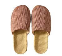 YMXLWHBD Mujer Casa Zapatillas De Lino Batou En El Hogar Interior Pareja Algodón Color Grueso Y Verano-de Goma Roja-35-36