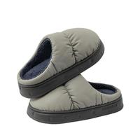 YMXLWHBD Mujer Casa Zapatillas Zapatillas De Algodón De Invierno En El Hogar De Interior, Cálido Sin Deslizamiento Grueso Grueso Suave De Algodón Impermeable De Algodón Impermeable-gris-46-47