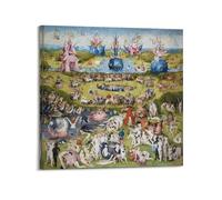 YMXSDIMDS Jardín de las delicias terrenales de Hieronymus Bosch, póster artístico para habitación, impresión estética, pintura de pared, lienzo moderno, decoración de dormitorio, 70 x 70 cm