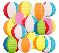 Ymxygz 15 Farolillos De Papel De Colores, Farolillos Redondos Colgantes, Adornos para Hogar, Fiestas Y Bodas.