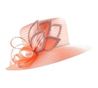 Ymxygz Elegante Sombrero De Iglesia, Sombrero Derby De Satén, Tocado para Hora del Té, Sombrero De De Ancha para Mujer, Accesorios para Bodas Y Fiestas De Té.