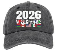 Ymxygz Gorra De Béisbol del Mundial De Fútbol 2026, Gorra De Fan con Diseño De Bienvenida 2026, Gorra De Béisbol Lavada con Estampado del Mundial, Gorra Estilo Vintage para Hombres Y Mujeres.