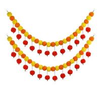 Ymxygz Guirnalda De Flores Artificiales De Caléndula (2 Unidades), Decoración De Diwali para Hogar, Guirnalda Mexicana para Fiestas, Bodas Y Hogar.