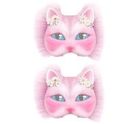 Ymxygz Kit De 2 Máscaras De Gato Therian, Máscara De En con Pelaje Realista Y Malla para Ojos, Kit para Hacer Máscaras Therian para Cosplay.