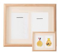 Ymxygz Marco De Exhibición De Medallas De Honor De Madera, Estuche De Exposición a Prueba De Polvo, Caja De Almacenamiento De Medallas para Exhibición, Marco De Fotos De Medallas Deportivas Militares