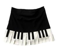 Ymxygz Minifaldas De Cintura Baja Y2k para Mujer, Negras Y Blancas, con Empalmes, Faldas Cortas En Capas, Holgadas, Elegantes, Estilo Piano, Debajo De Falda.