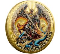 Ymxygz Moneda Coleccionable del Arcángel Miguel, Moneda De Suerte, Color Dorado, Monedas Conmemorativas del Ángel De Guarda, Monedas De Oración Religiosa Inspiradoras.