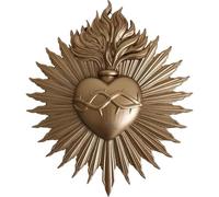 Ymxygz Placa De Pared De Sagrados Corazones, Caja De Corazón, Exvoto, Soporte De Oración, Estatua Gótica para Hogar, Escultura Colgante De Pared para Entrada del Porche del Hotel