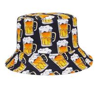 Ymxygz Sombrero De Pescador con Estampado De Cerveza Divertida De Oktoberfest para Mujeres Y Hombres, Plegable, Bonito Gorro De Pescador con Cerveza, Sombrero De Playa para En Verano Y Aire Libre.