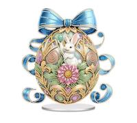 YMXZNB DIY de Pintura de Diamantes 5D para Pascua con Conejo y Huevos, Soporte Doble Cara para Decoración de Mesa y Pared, Regalo para Adultos Principiantes - Decoración Primaveral y de Pascua