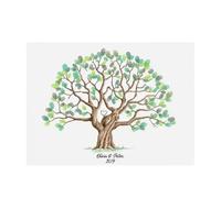 YMYGCC Árbol de Huellas Dactilares, Libro visitas graduación, Lienzo DIY, Inicio sesión Creativo, Resistente al Agua for cumpleaños y Bodas