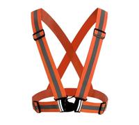 YMYGCC Chaleco elástico reflectante for exteriores, ciclismo carrera nocturna, tela, chaleco de seguridad ajustable, equipo equitación(Orange)